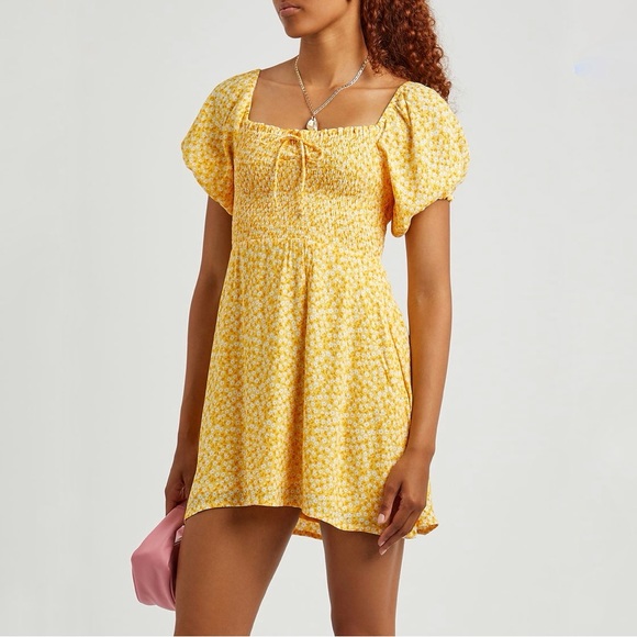 Faithfull the Brand Dresses & Skirts - NWT Faithfull the Brand Domenica Floral-Print Mini Dress in Yellow Size Medium